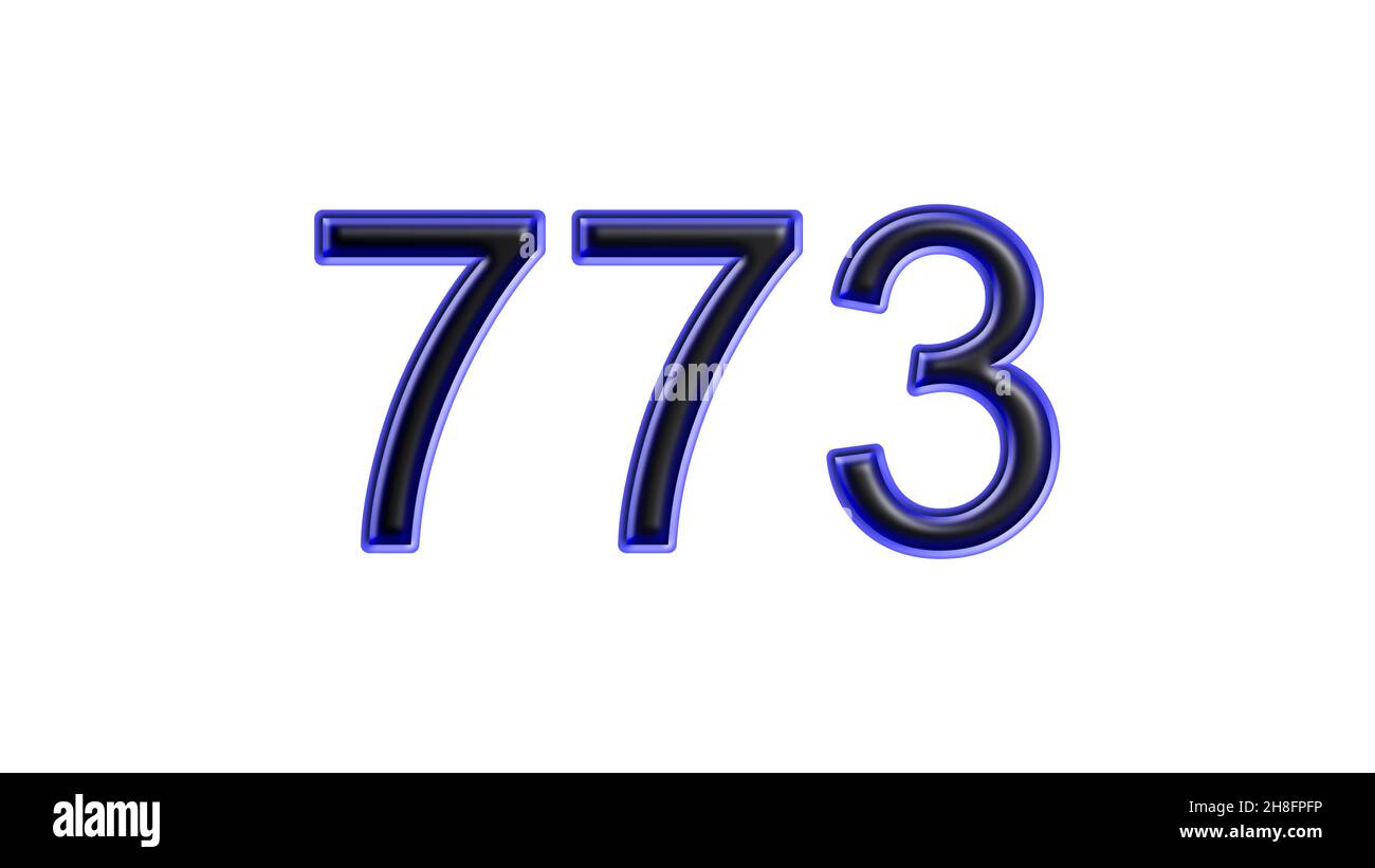 blue 773 number 3d effect white background Stock Photo