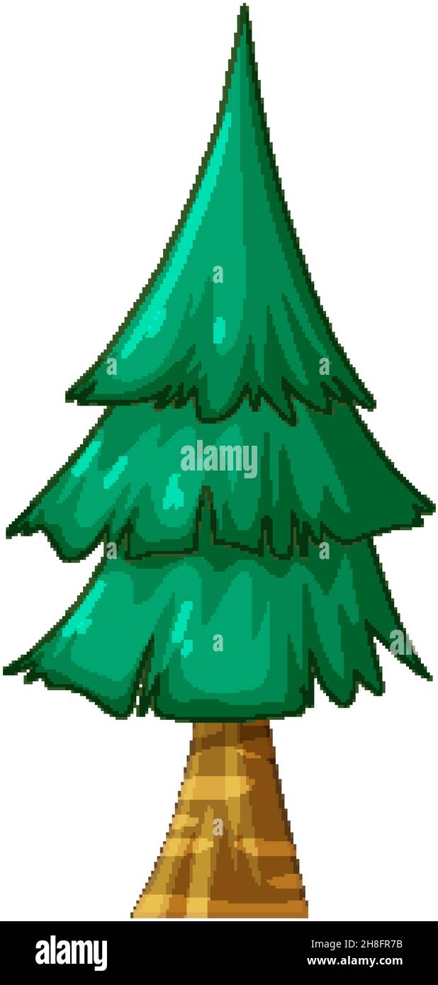 Isolated pine tree on white background illustration Stock Vector Image ...
