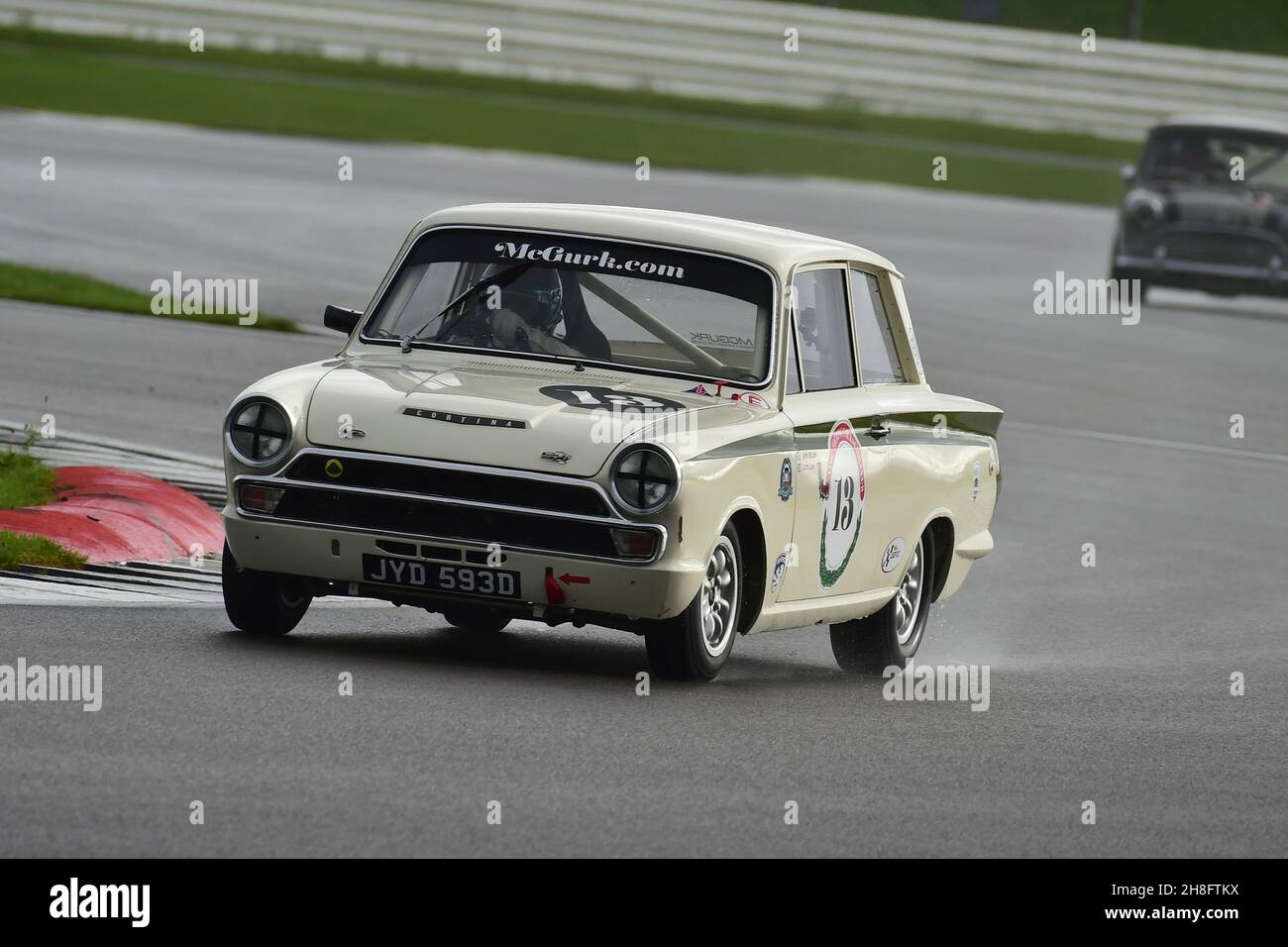 John McGurk, Justin Law, Lotus Ford Cortina, HRDC Jack Sears Trophy, for  1958 to 1966 Touring cars, 45 minutes of racing with a compulsory pit stop,  M Stock Photo - Alamy