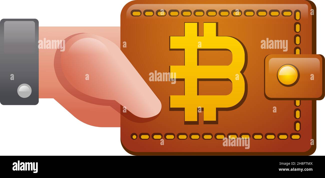 Cryptocurrency Cryptocurrency Bitcoin Wallet Icon Illustration Stock Vector
