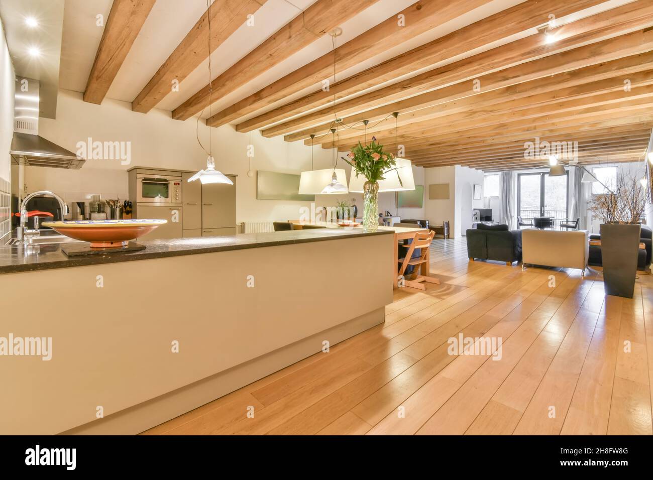 Stylish interior design of a modern kitchen Stock Photo - Alamy