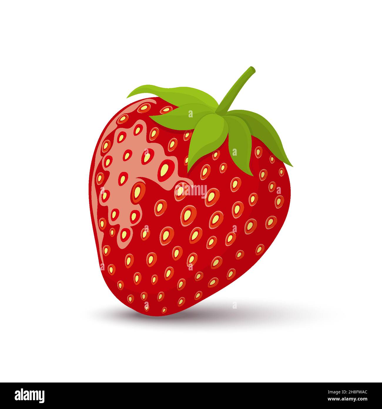 Strawberry Sweet fruit flat style, Strawberry icon isolated on White ...