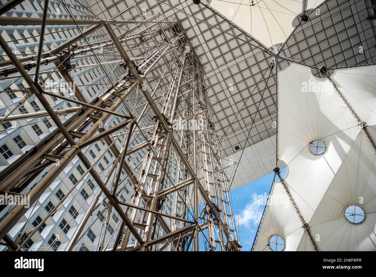 Architectural design at the Grande Arche in La Defense in Paris