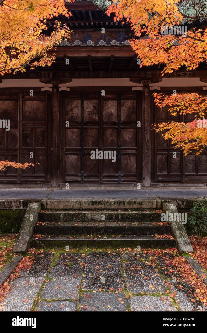 Kyoto Japan 27th Nov 21 Autumn Colored Momiji Leaves Japanese Maple In Front Of The Gasen Do Structure Inside The Eikando Zenrin Ji Temple Eikando Zenrin Ji Temple Is One Of The Oldest Temples In Kyoto