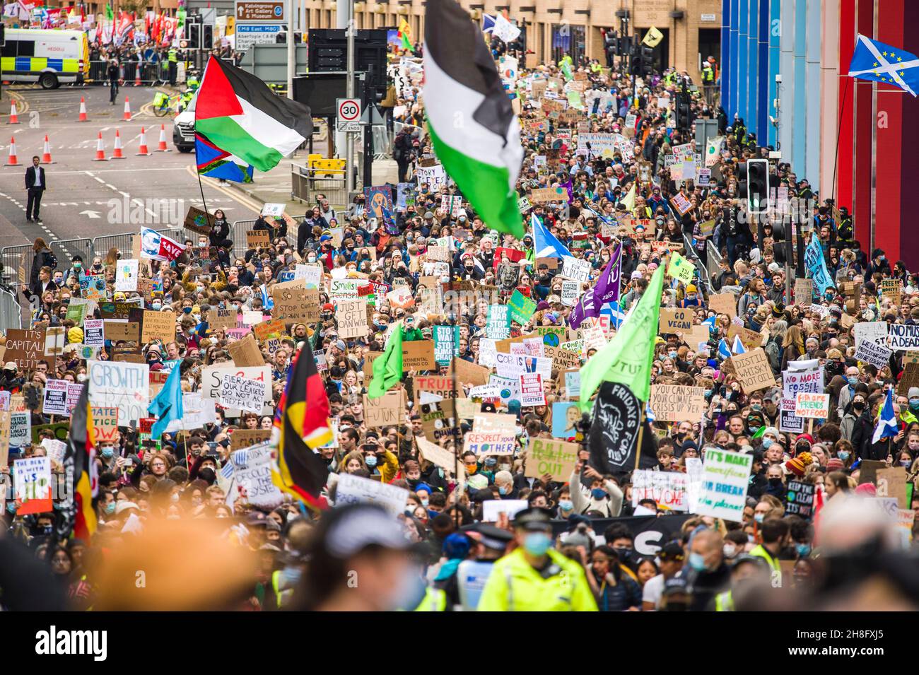 Climate justice protesters takes part in the "Fridays for future" march ...