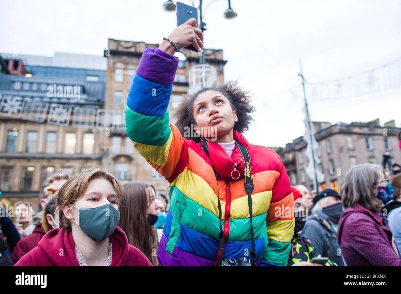 Climate justice protesters takes part in the "Fridays for future" march ...