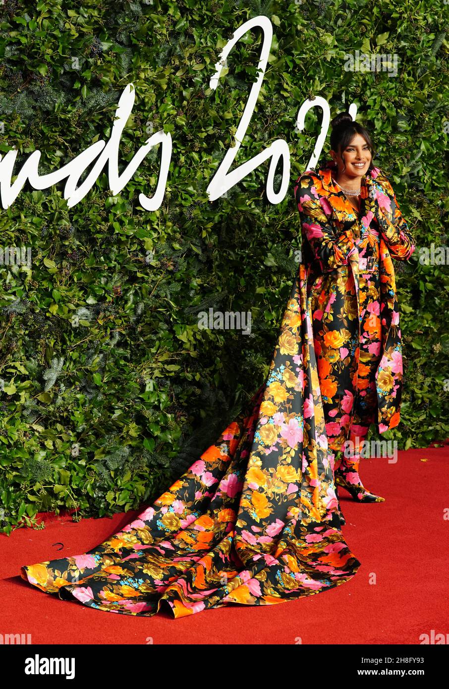 Priyanka Chopra attending the Fashion Awards 2021 at the Royal Albert