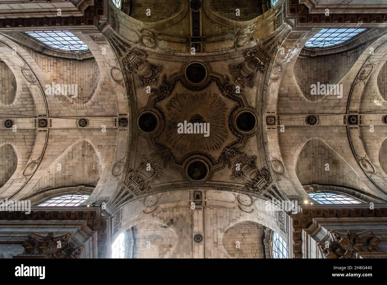 Magnificent ceiling of church Saint Sulpice in Paris, France Stock Photo