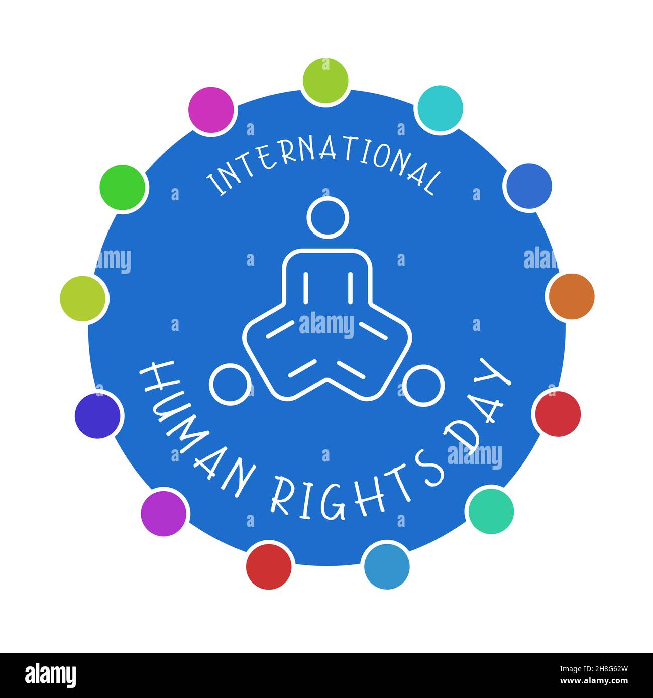 International human rights day. English language. Vector illustration. Stock Vector