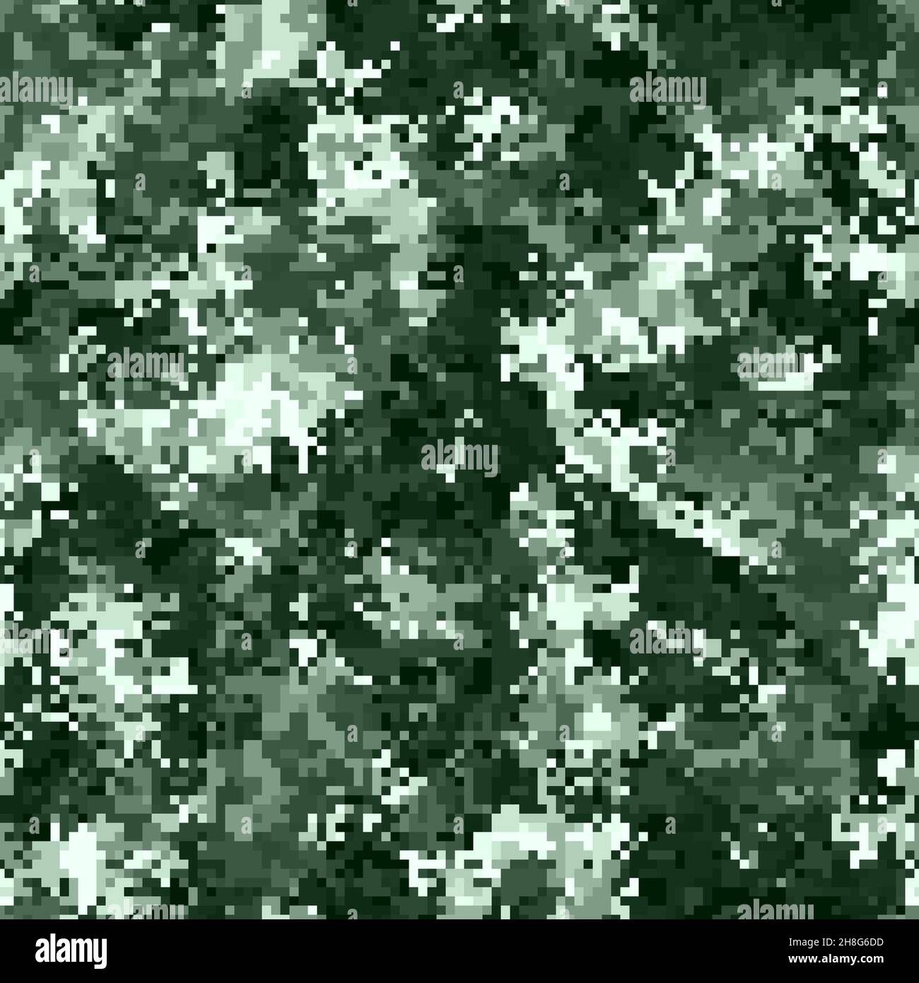 Seamless dark green and white digital pixel military fashion camouflage ...