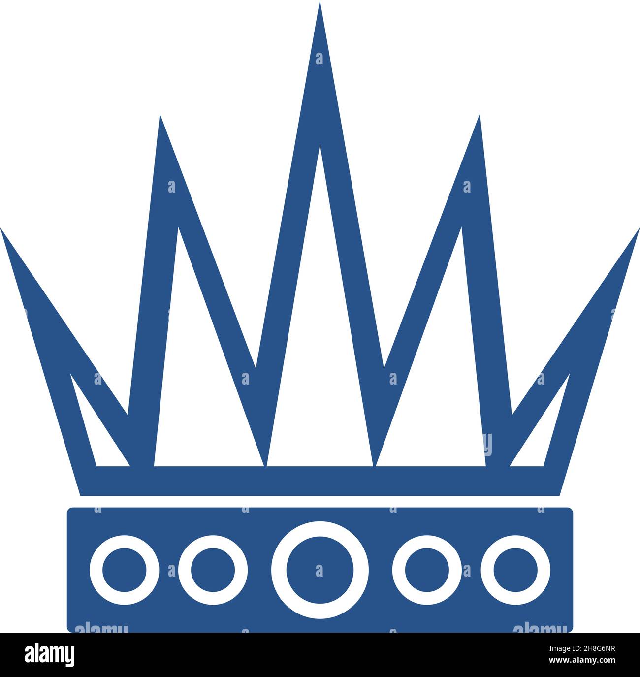 Blue crown. Royal hat. Prince or princess symbol Stock Vector