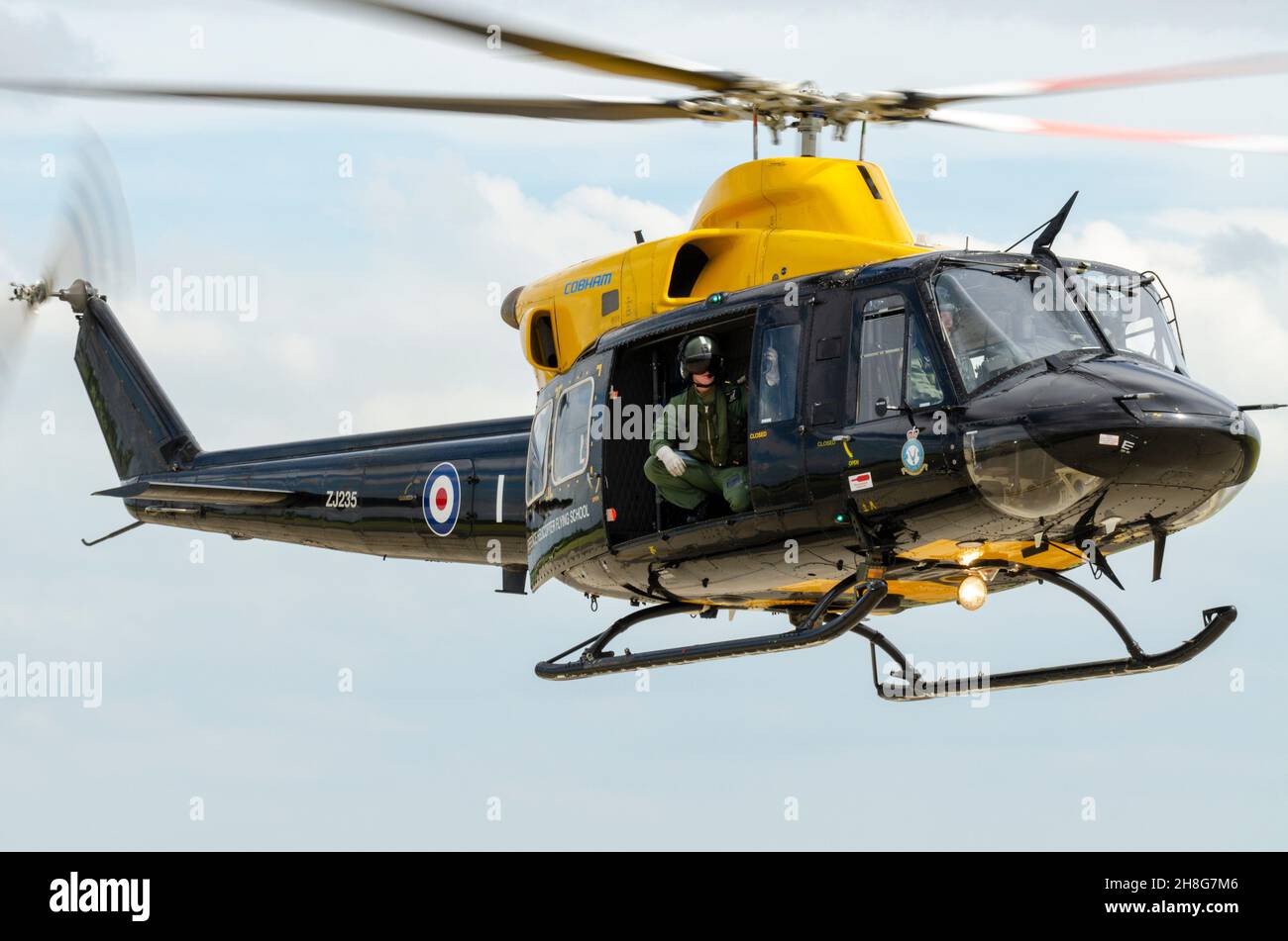 Bell 412EP Griffin HT1 helicopter ZJ235 landing at RAF Waddington