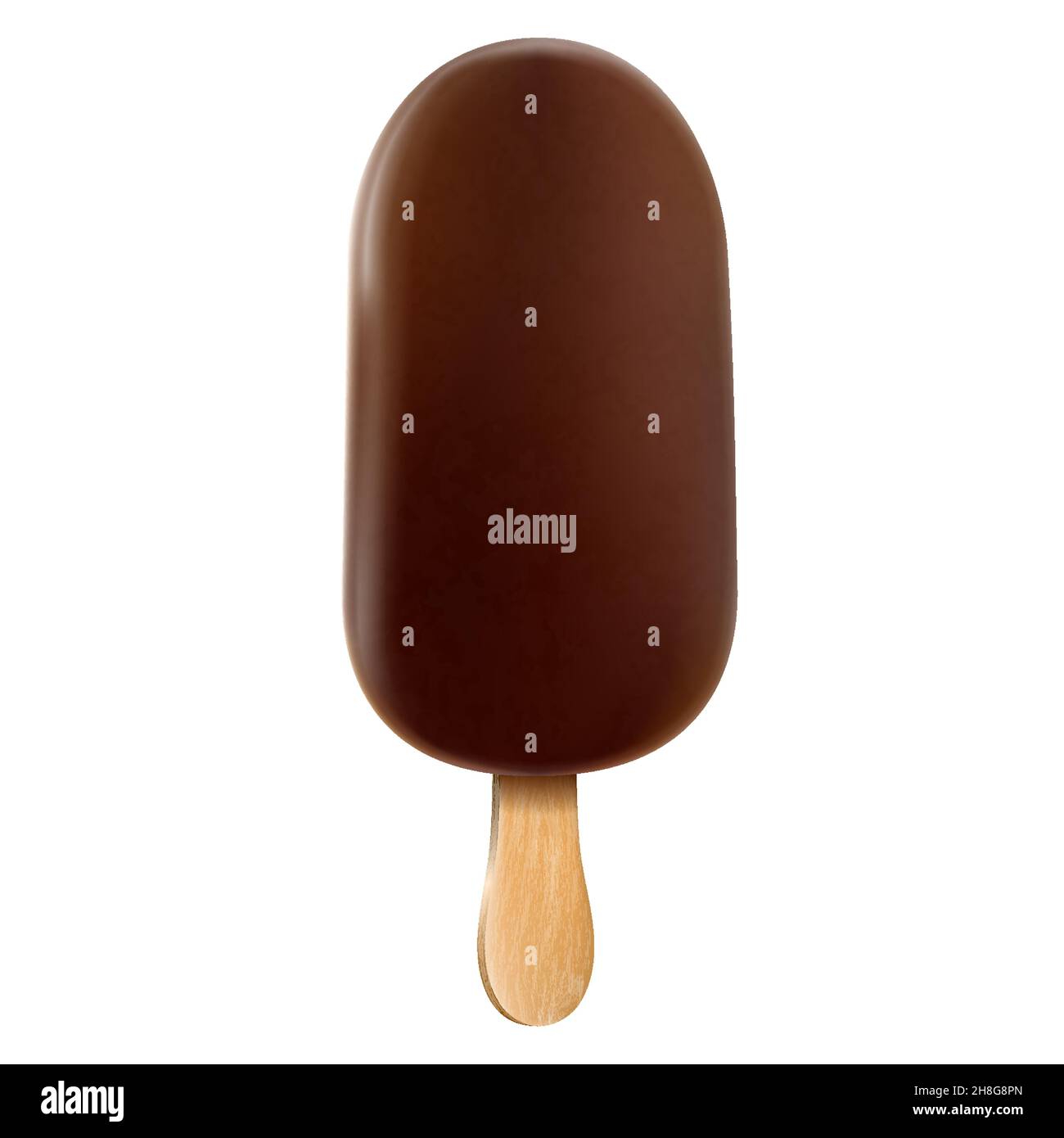 Ice cream bar with chocolate coating. Chocolate ice cream on a stick