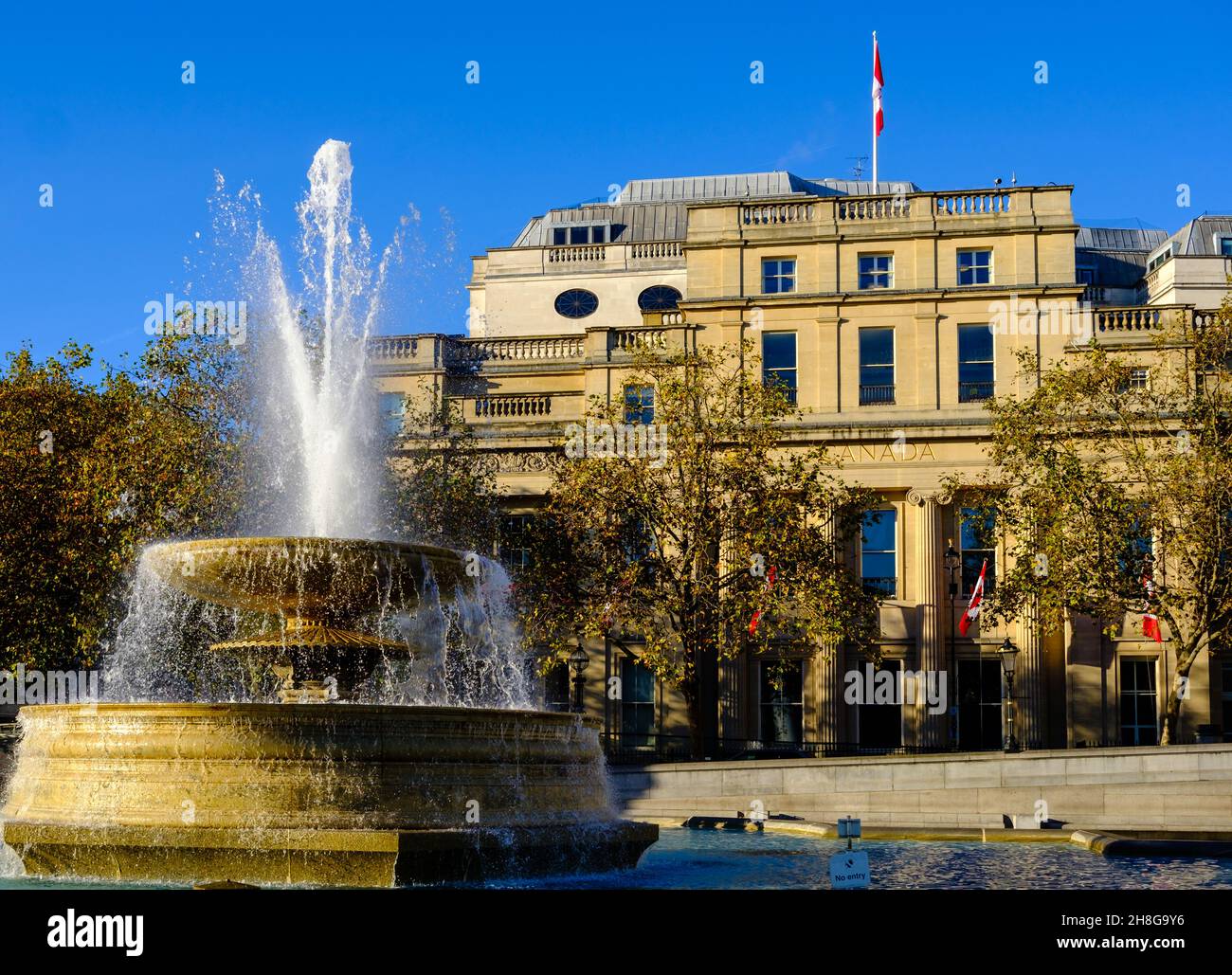 The Canadian High Commission in London as seen from Trafalgar Square Stock Photo