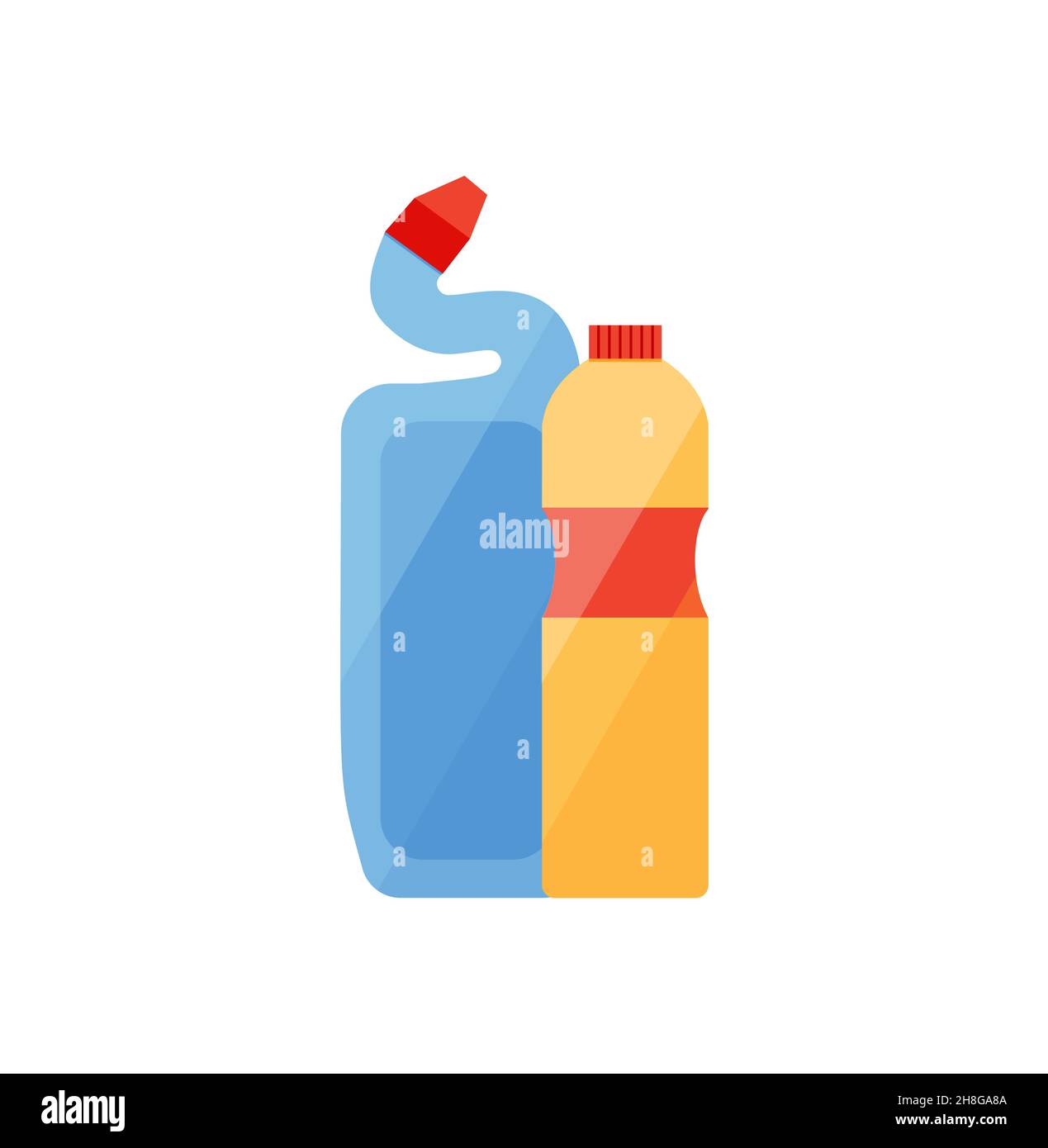 Assorted cleaning items set. Cleaning accessories flat style. Eps 10 Stock Vector