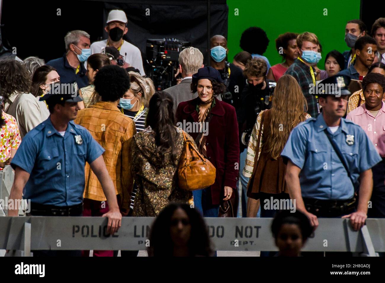 Harrison Ford's double and Phoebe Waller-Bridge are spotted on set in Glasgow for the filming of Indiana Jones 5.  Credit: Euan Cherry Stock Photo