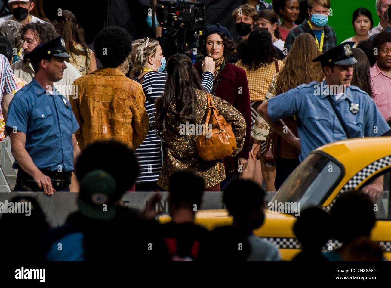 Harrison Ford's double and Phoebe Waller-Bridge are spotted on set in Glasgow for the filming of Indiana Jones 5.  Credit: Euan Cherry Stock Photo