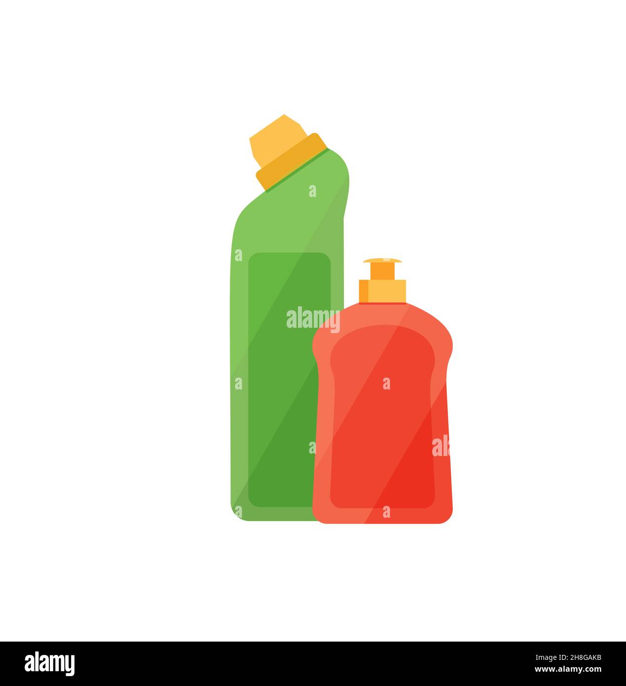 Assorted cleaning items set. Cleaning accessories flat style. Eps 10 Stock Vector