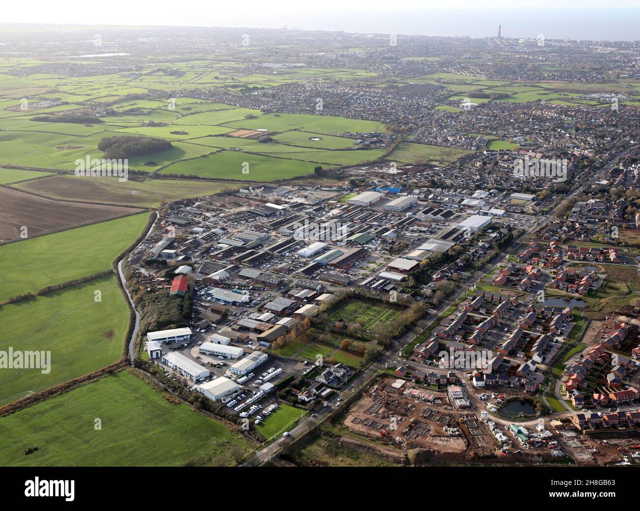 aerial view of the large industrial estate at PoultonleFylde near