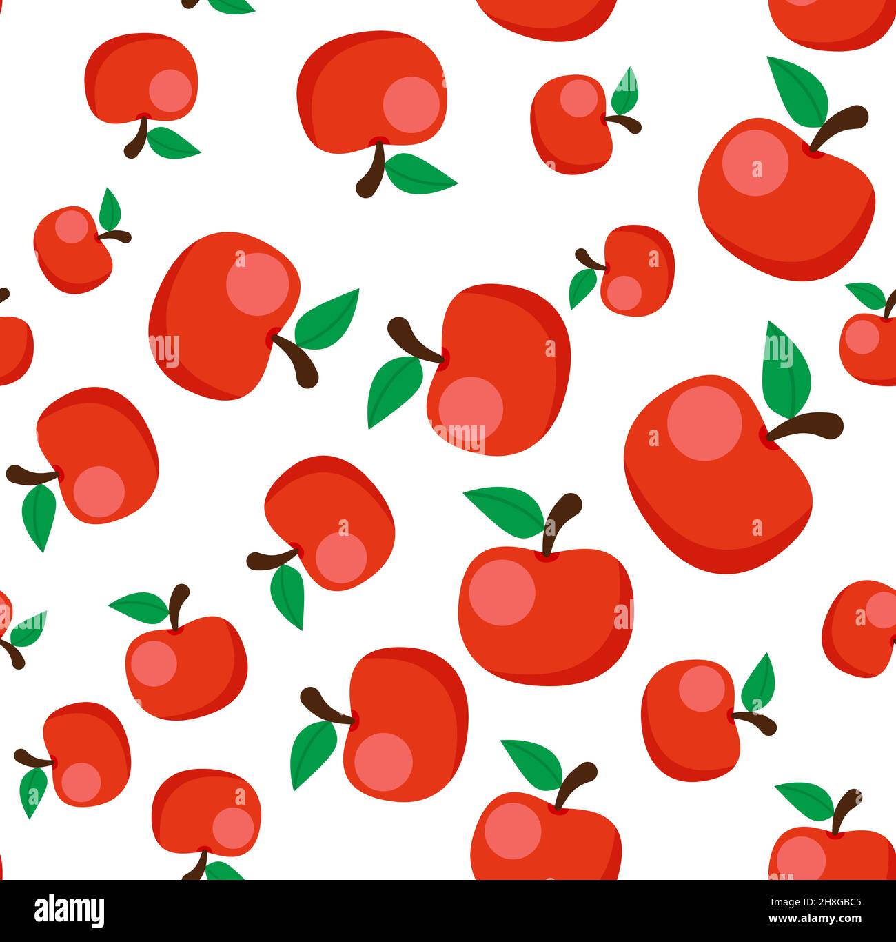 Watercolor seamless pattern with apples on the white background. Vector ...