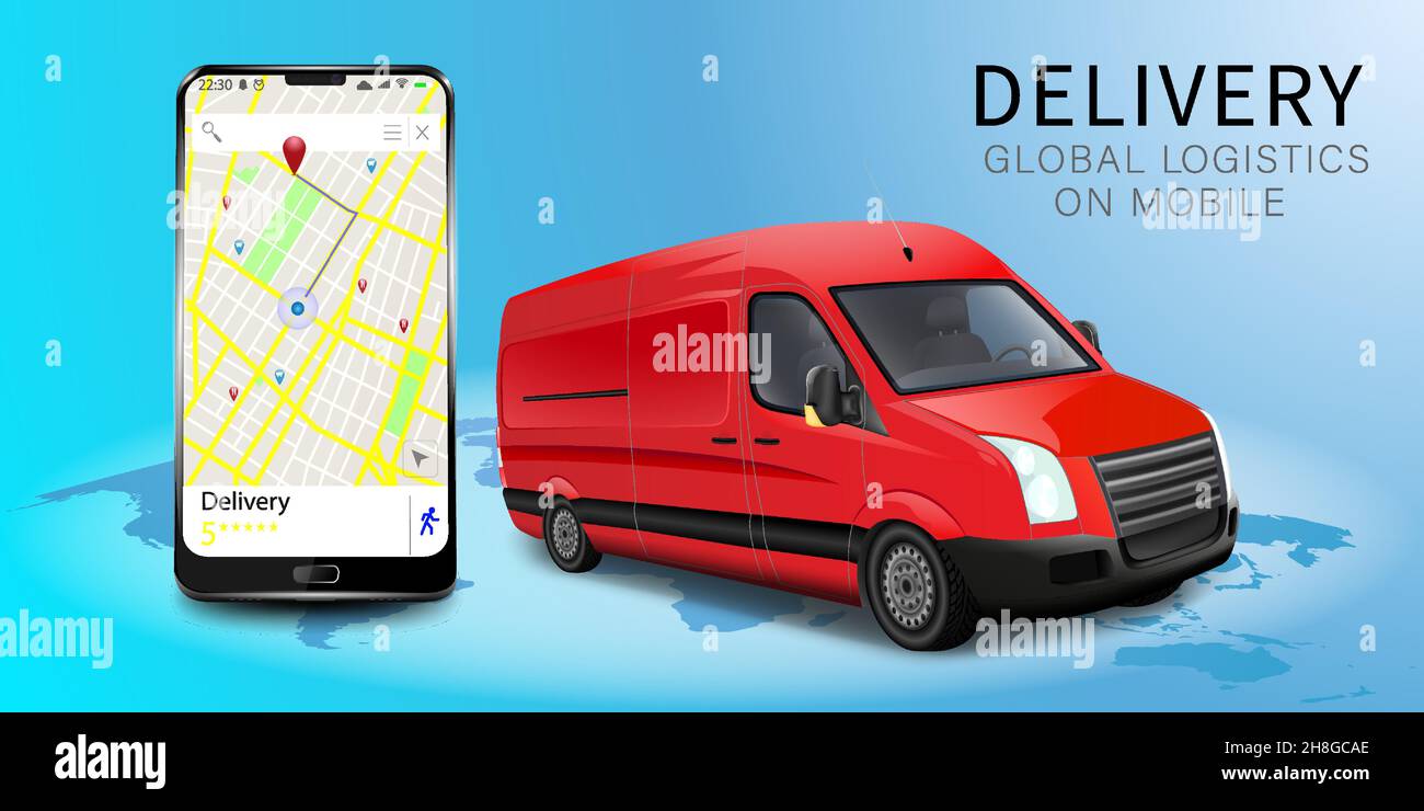 Online delivery service concept.perfect for landing page, delivery website, banner, background