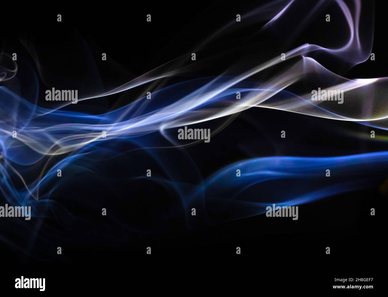 Blue smoke flow and movement abstract background Stock Photo