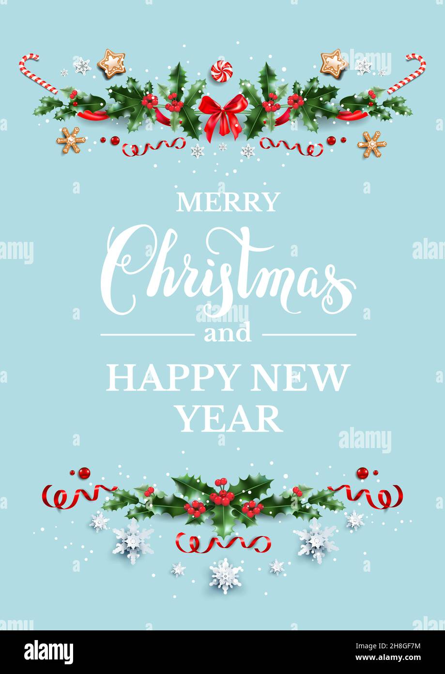 Template with Merry Christmas lettering Stock Vector Image & Art - Alamy