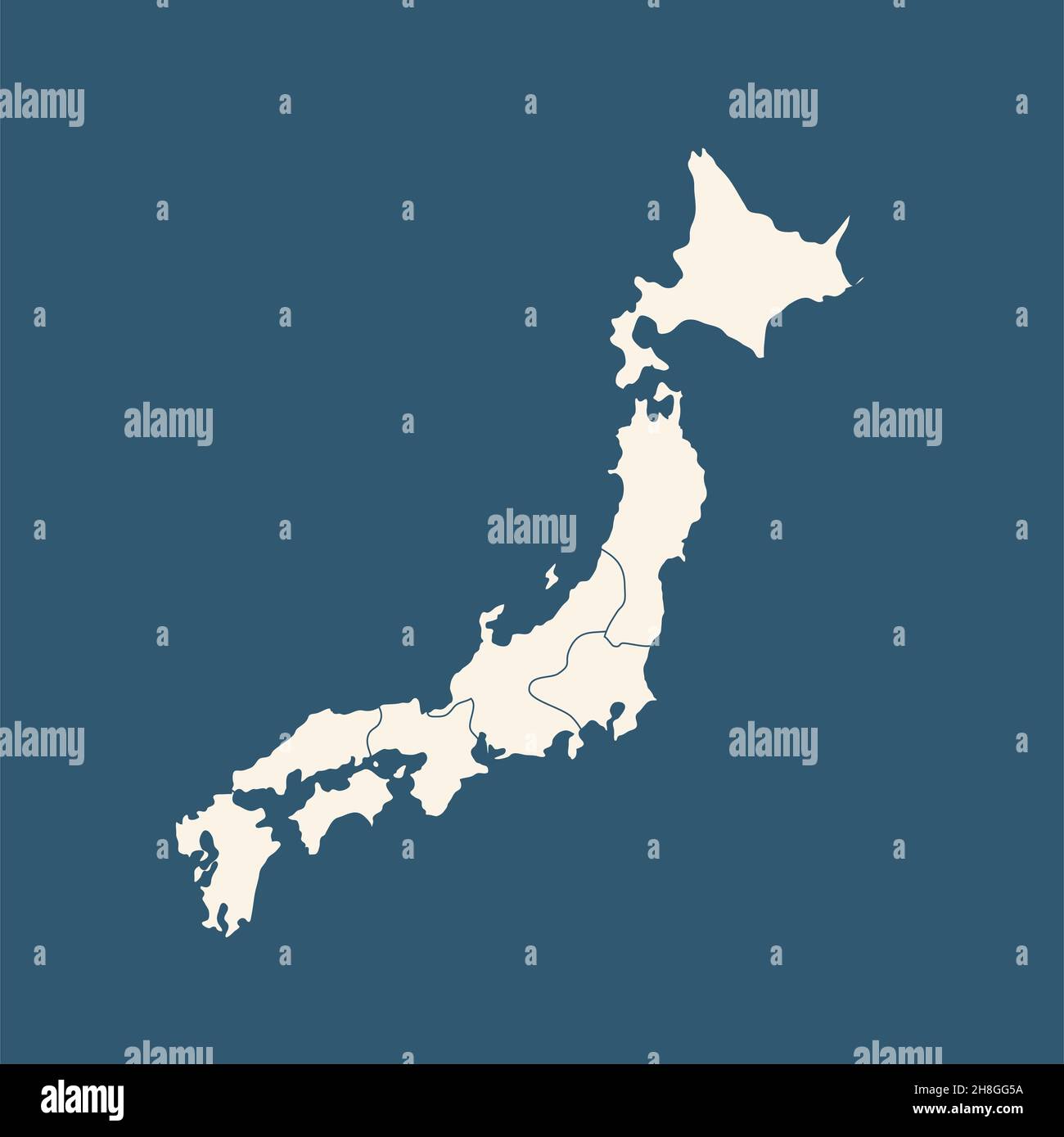 Map of Japan in high detail resolution. Mesh lines and points form map of  Japan Stock Photo - Alamy