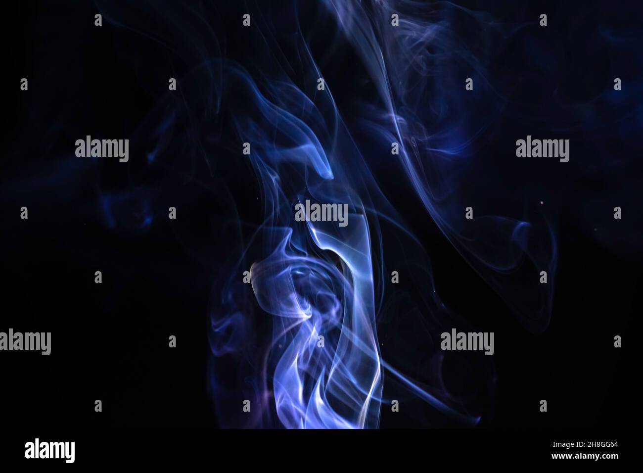 Blue smoke flow and movement abstract background Stock Photo
