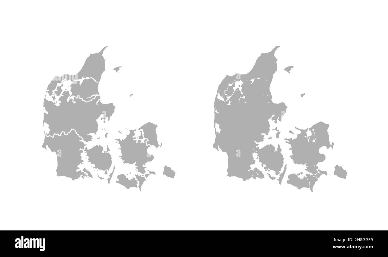 Denmark map using lines on dark background Stock Photo