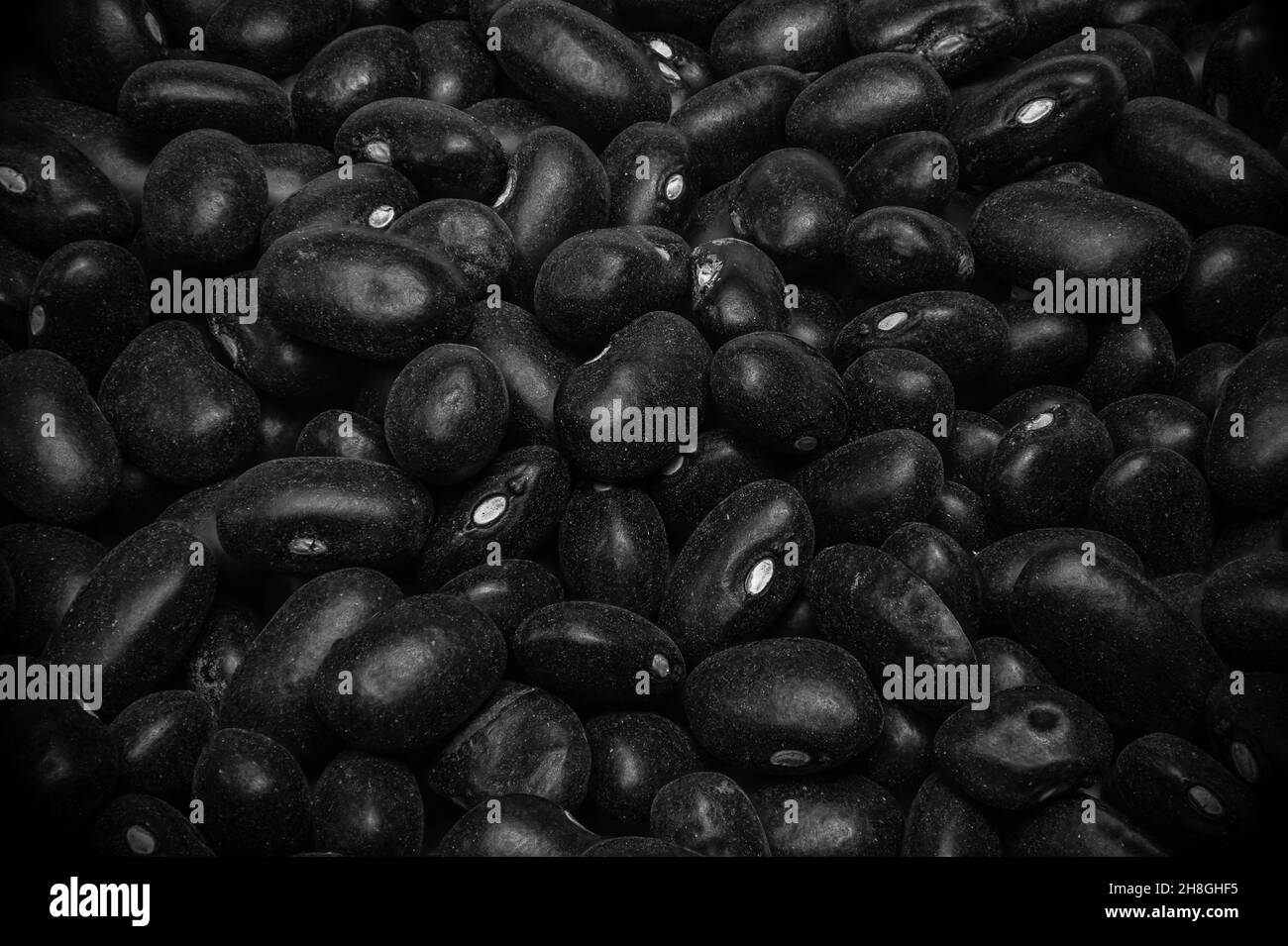 Black beans close-up Stock Photo