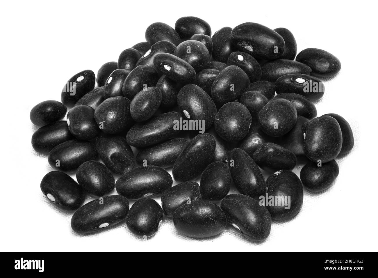 Black beans on white background Stock Photo Alamy