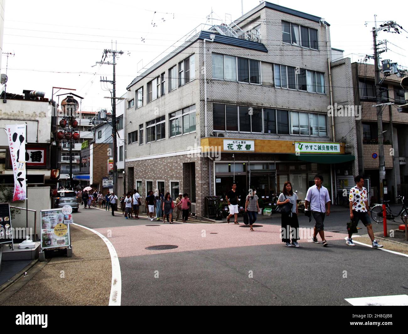 Japanese people and foreigner travelers travel journey and walking on