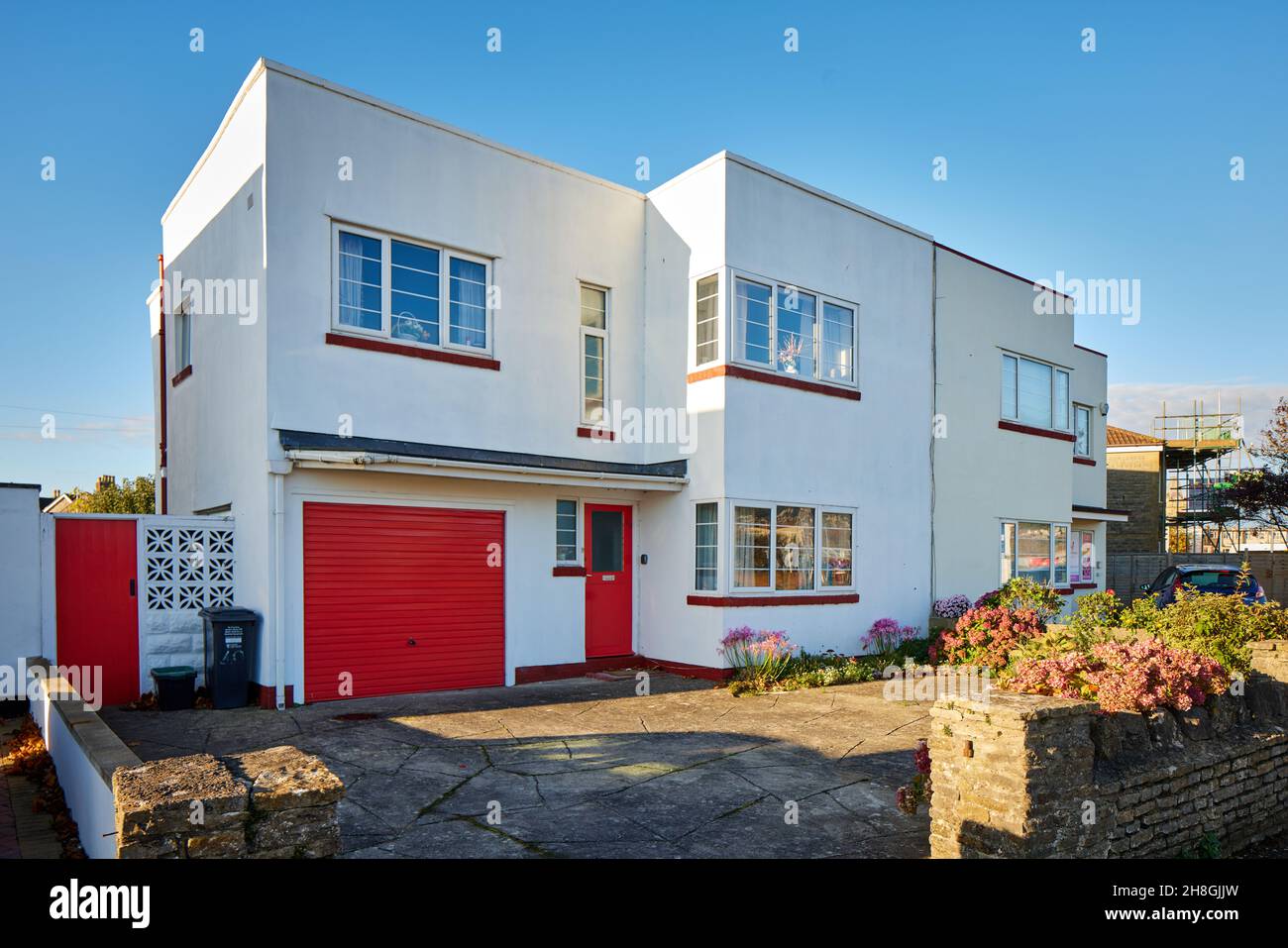 Weston-super-Mare, Somerset an Art Deco semi detached house int he town centre Stock Photo
