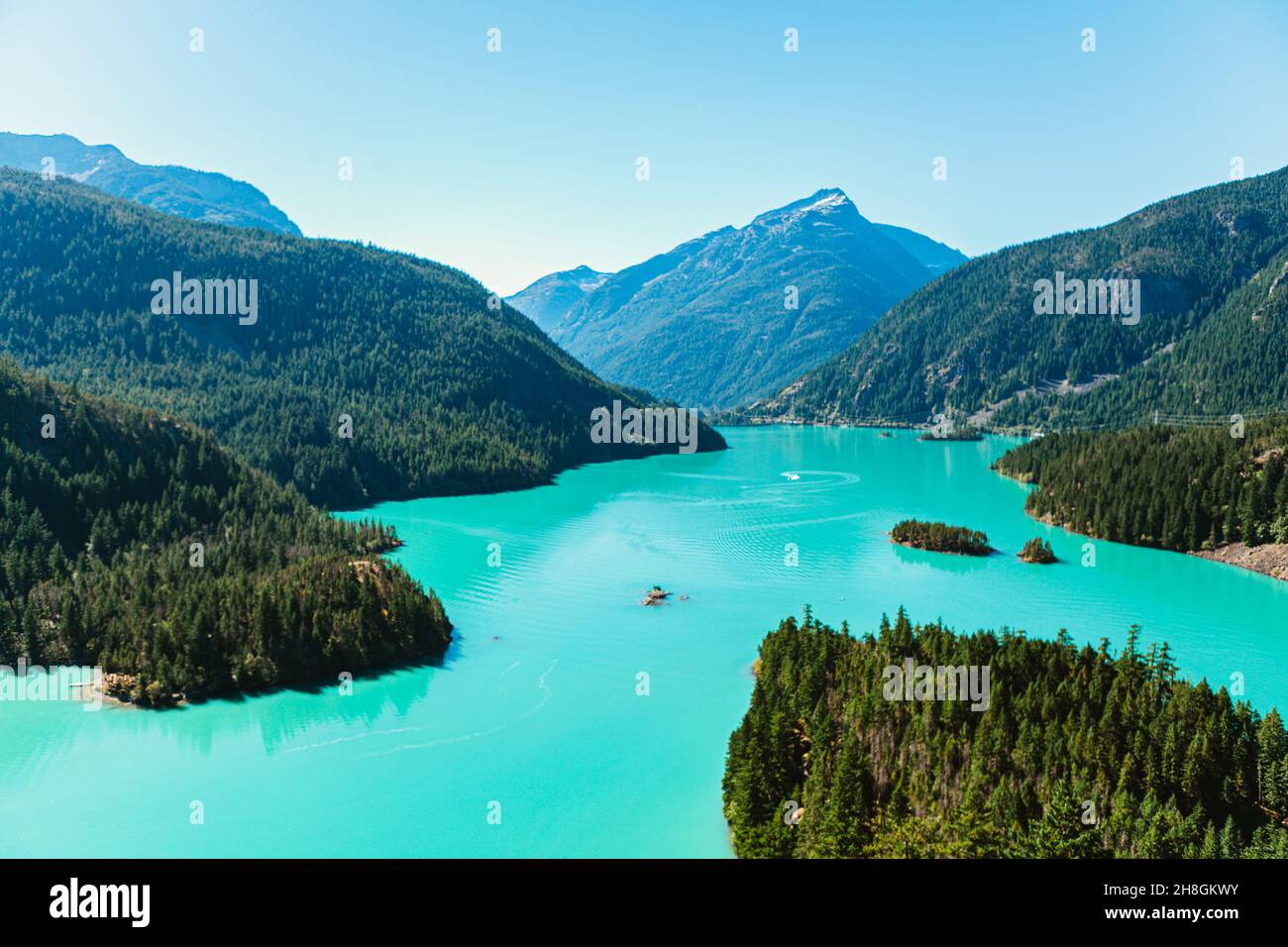 Ross Lake Reservoir in the North Cascades in National Park, Washington