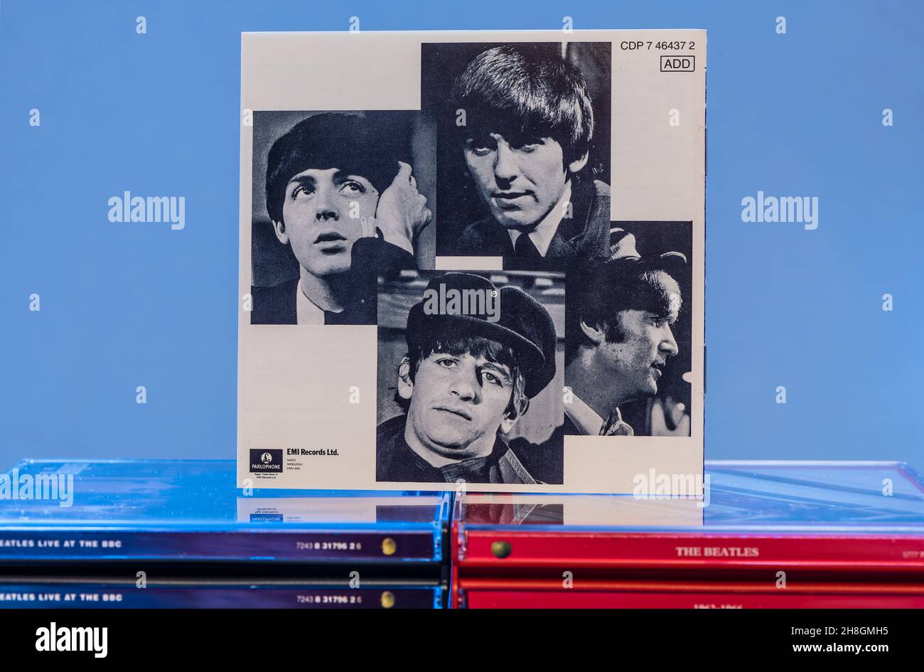 EMI CD  Disc Inlay - The Beatles - A Hard Day's Night. Stock Photo