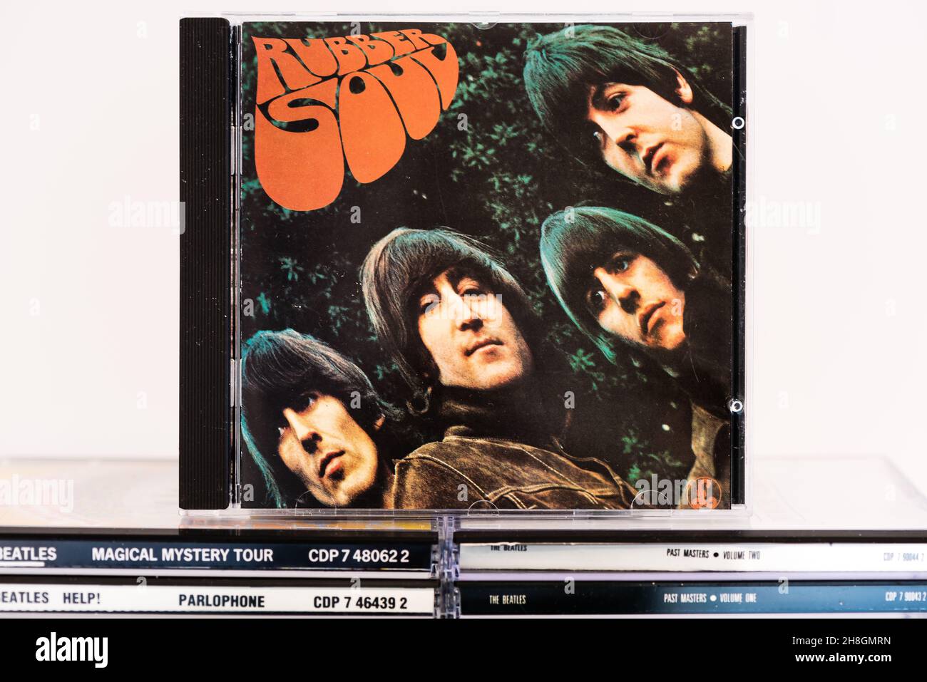 EMI CD  Disc - The Beatles - Rubber Soul. Stock Photo