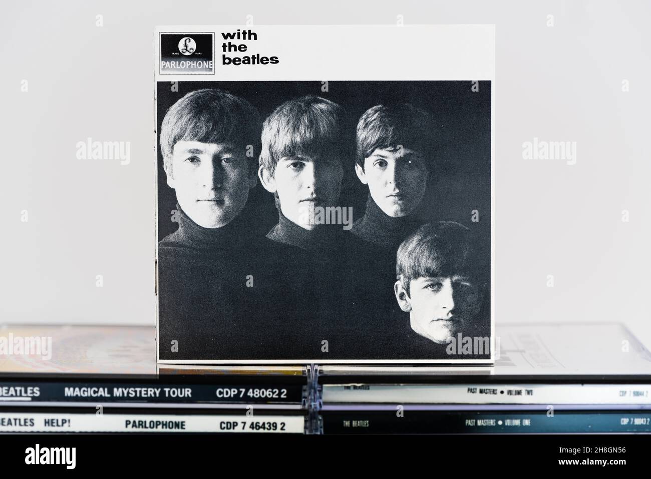 EMI CD  Inlay - With the Beatles. Stock Photo