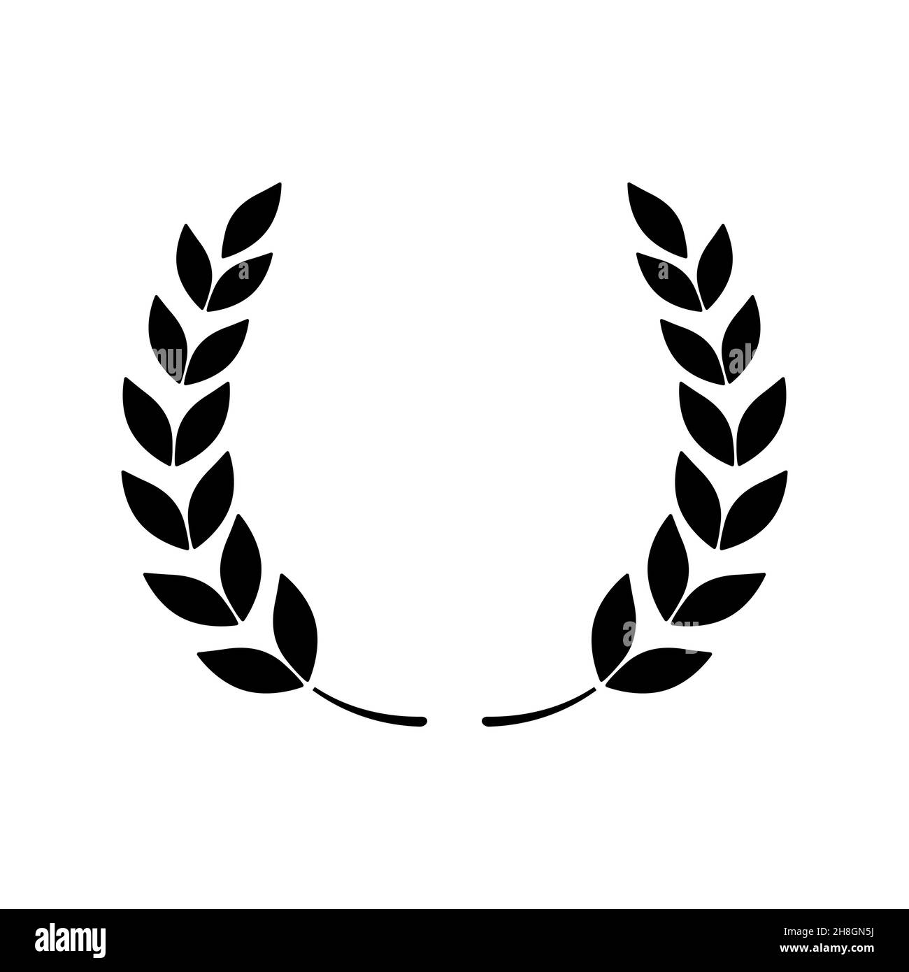 Laurel wreath - symbol of victory and power flat vector icon for apps and websites Stock Vector