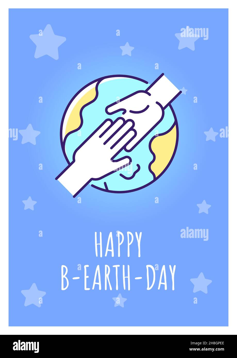 Happy B-earth-day Greeting Card With Color Icon Element Stock Vector ...