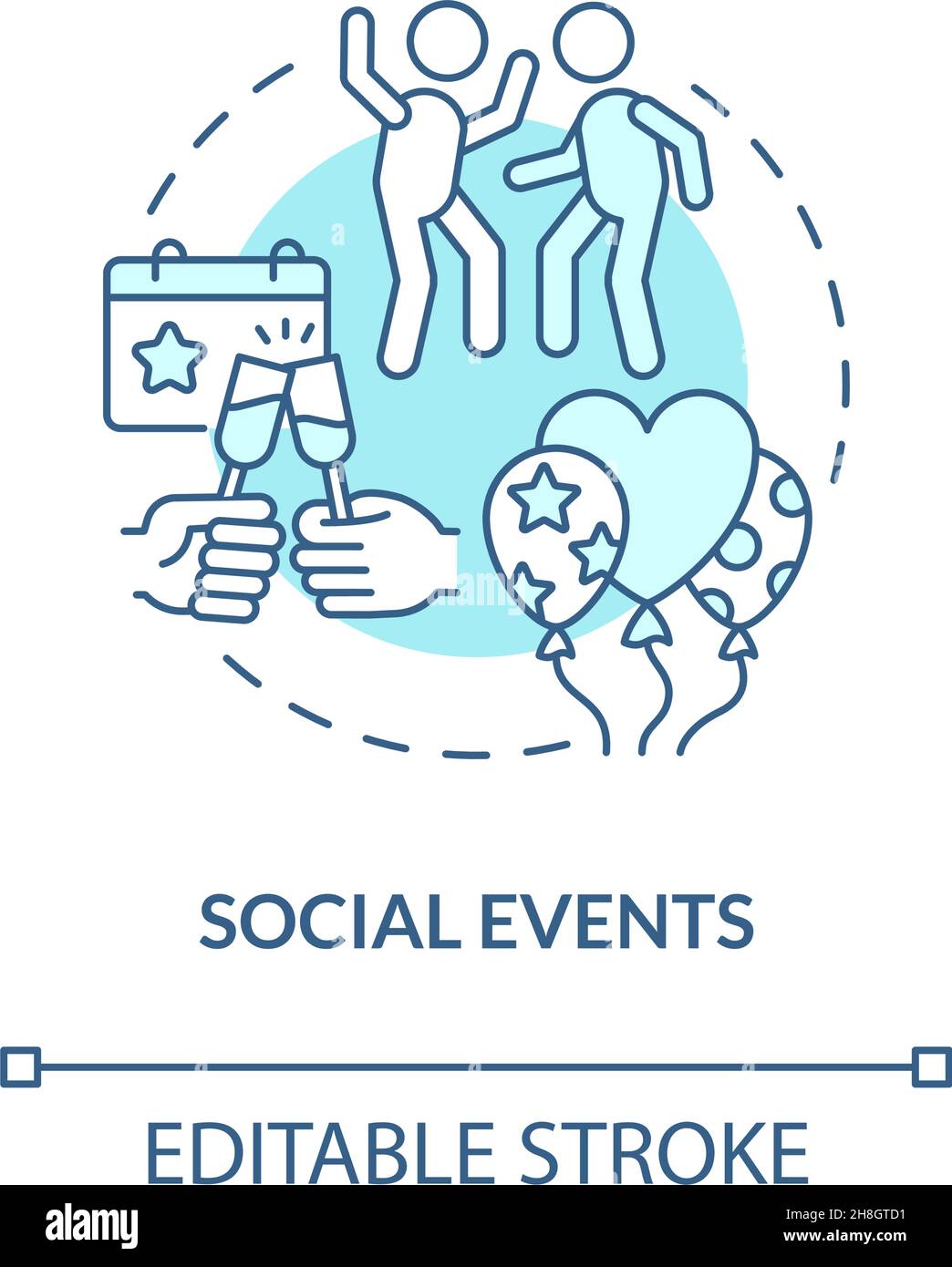 Social events blue concept icon Stock Vector Image & Art Alamy