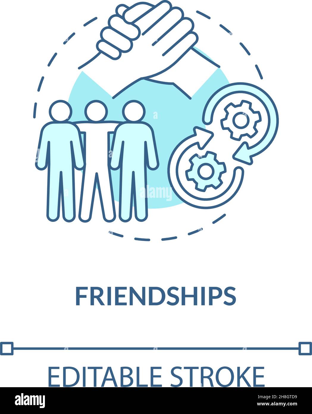 Friendships blue concept icon Stock Vector Image & Art - Alamy