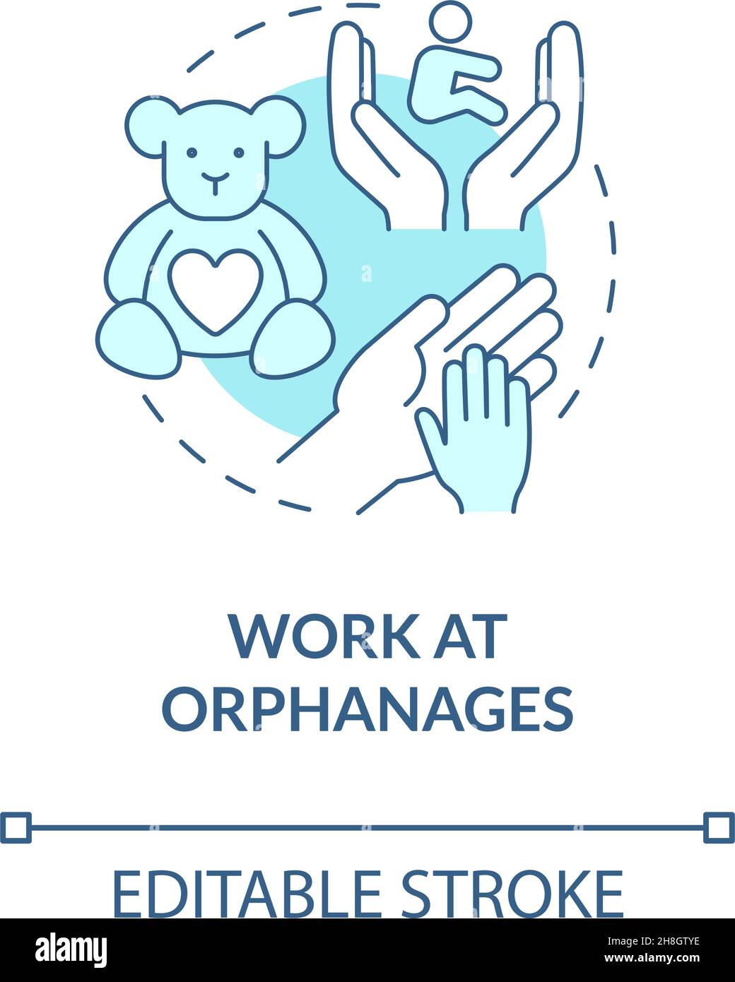 Work at orphanages blue concept icon Stock Vector Image & Art - Alamy