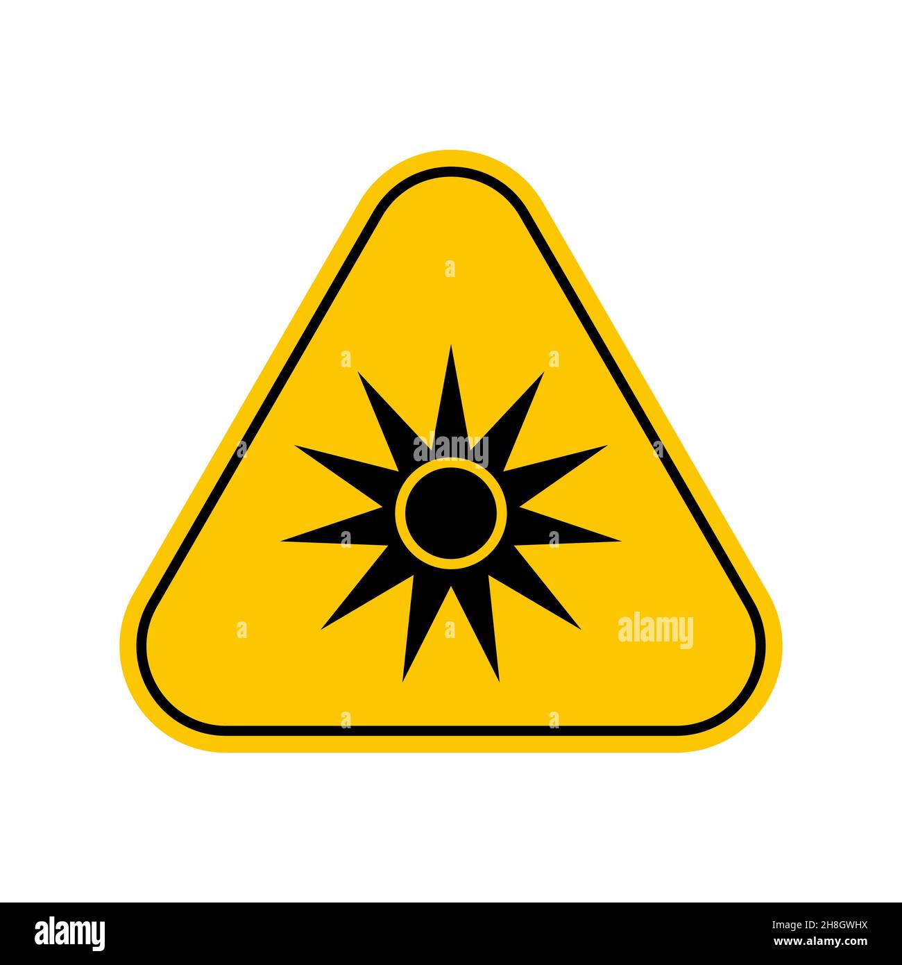 Optical radiation hazard symbol , warning sign, caution sticker, label