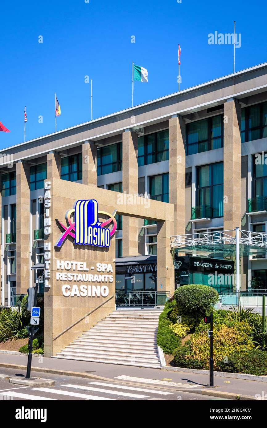 Entrance of the Pasino hotel complex in Le Havre, France, with casino, restaurants and spa. Stock Photo