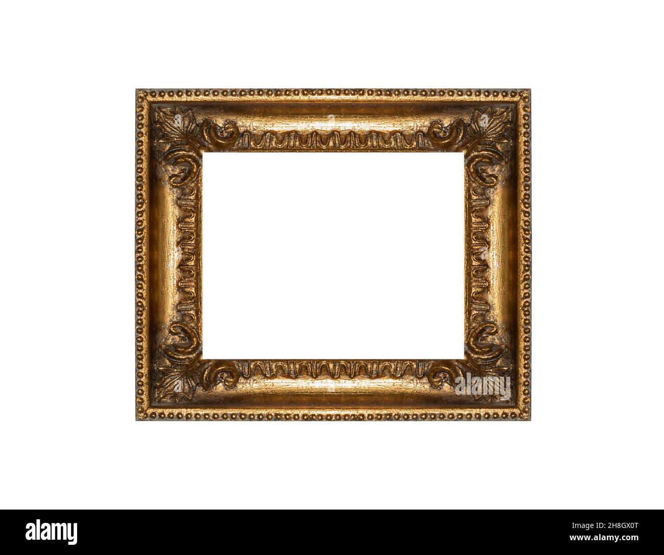 Wooden vintage frame isolated on white background Stock Photo - Alamy