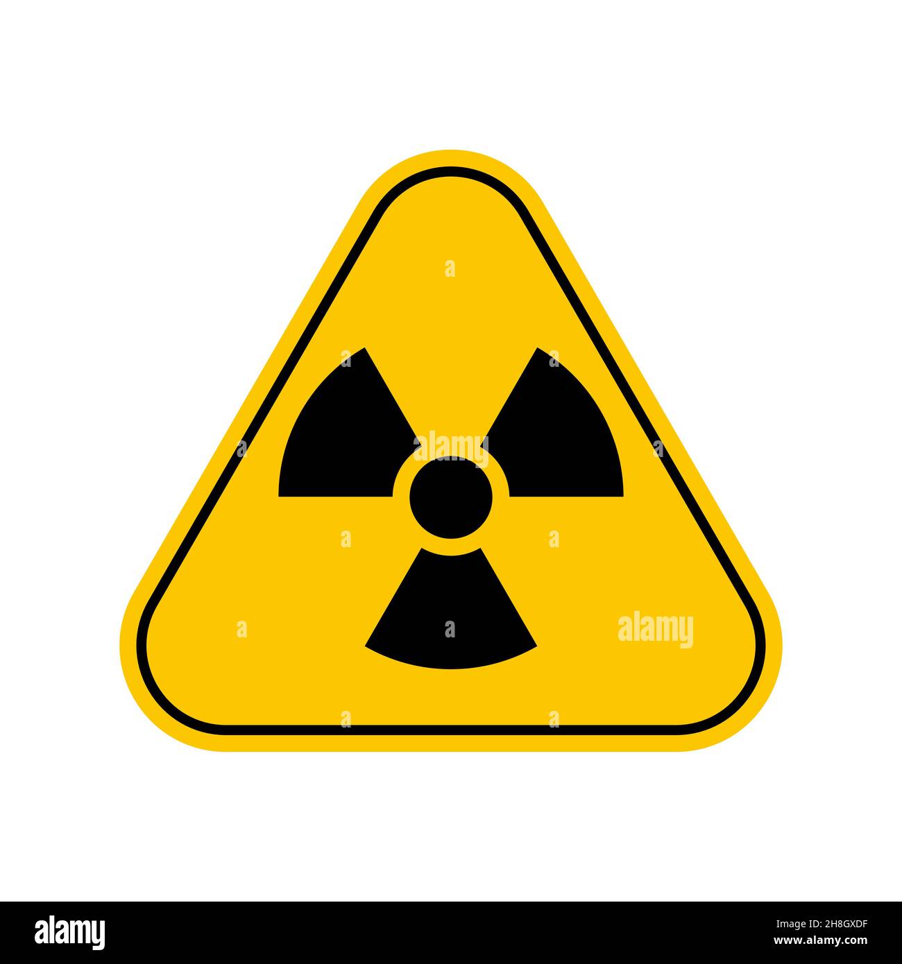 Radiation Hazard Sign. Symbol of radioactive threat alert, Yellow