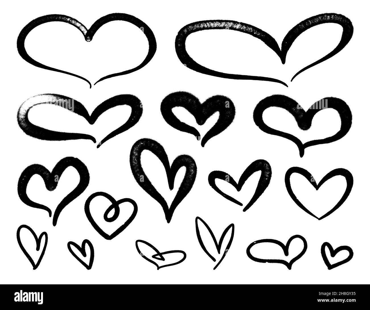 heart icon. graffiti style spray design element set Stock Vector Image