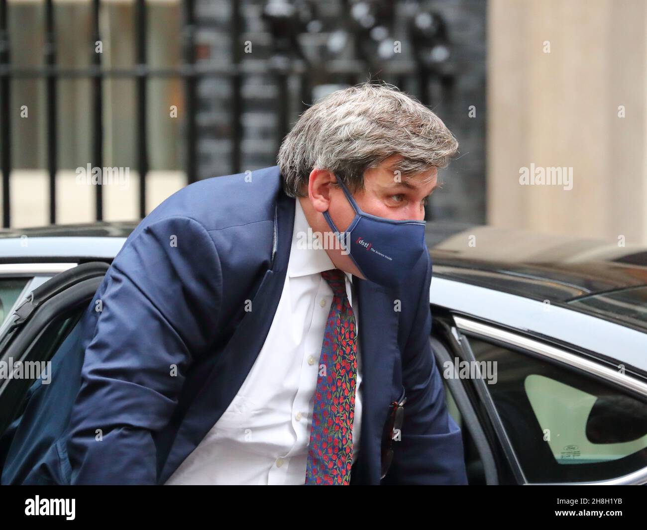London, UK. 30th Nov, 2021. Minister of State for Crime and Policing Kit Malthouse arrives for the weekly Cabinet Meeting at Downing Street wearing a face mask. Credit: Uwe Deffner/Alamy Live News Stock Photo