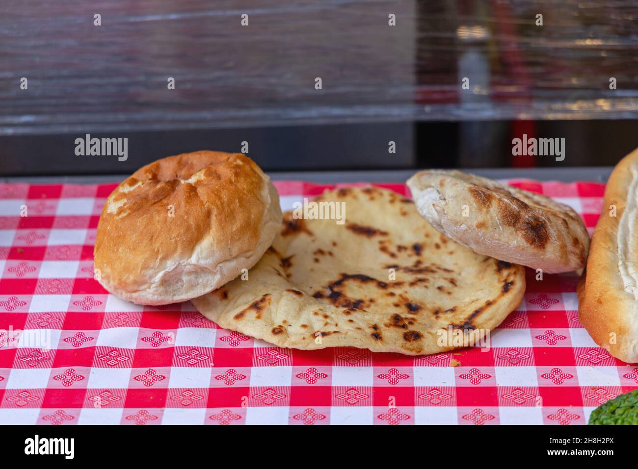Baked Bun Grilled Wrap Naan Bread Food Variety Stock Photo Alamy
